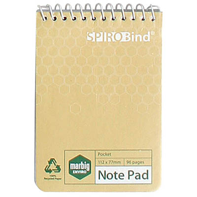 Image for MARBIG 100% RECYCLED NOTEBOOK 96 PAGE 80 X 115MM from Surry Office National