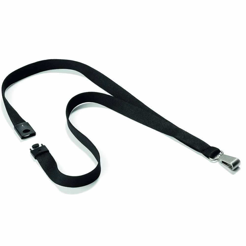 Image for DURABLE TEXTILE LANYARD SOFT COLOUR BLACK from Surry Office National