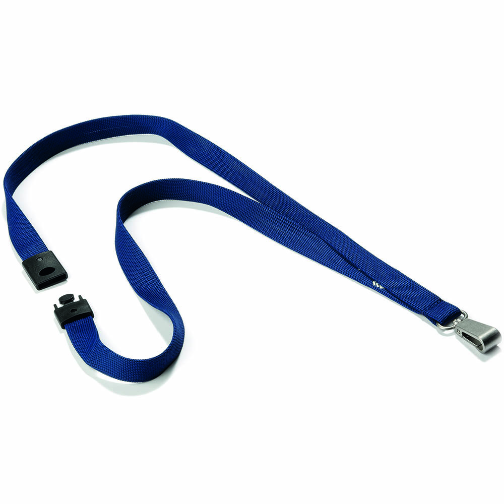 Image for DURABLE TEXTILE LANYARD SOFT COLOUR MIDNIGHT BLUE from Aztec Office National Melbourne