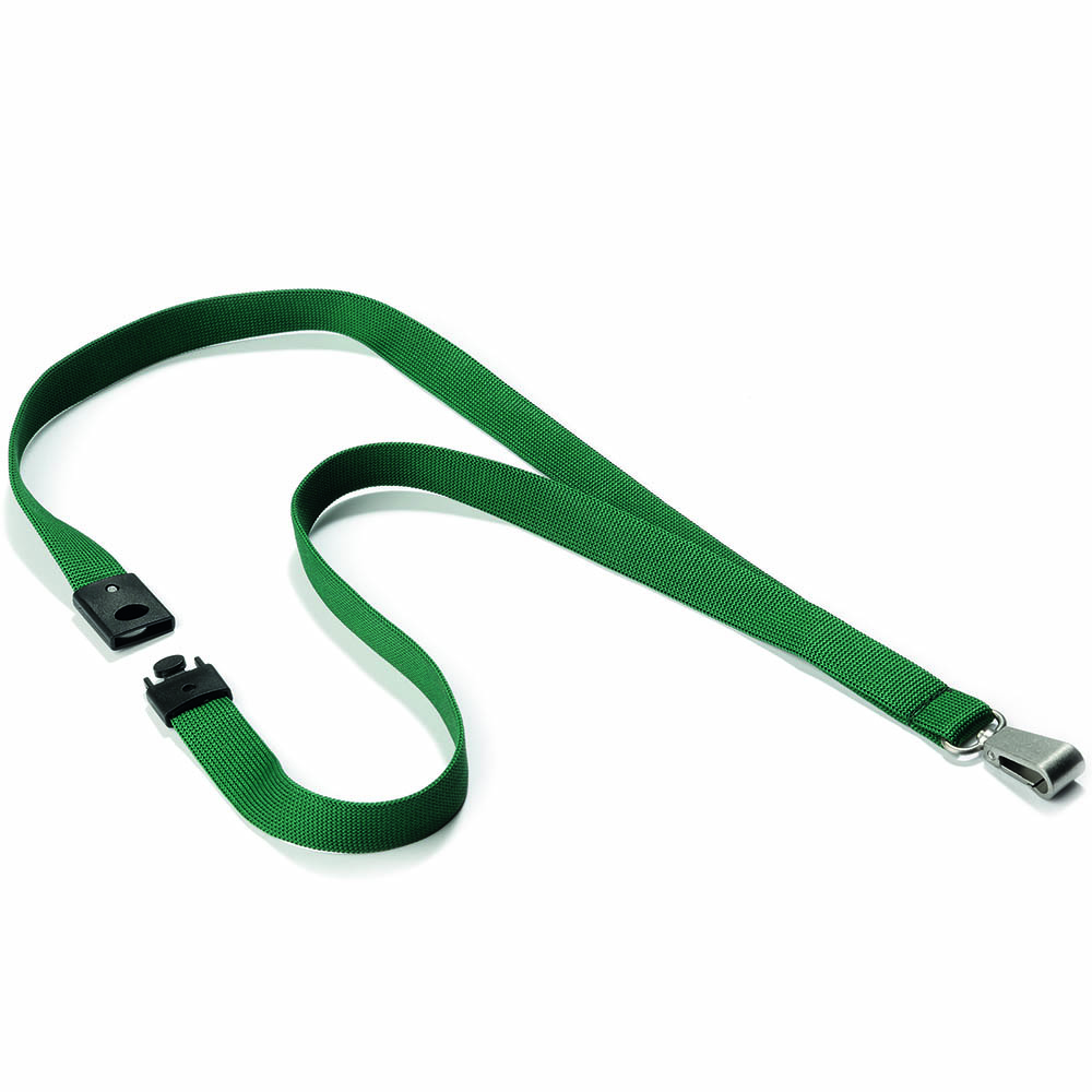 Image for DURABLE TEXTILE LANYARD SOFT COLOUR DARK GREEN from Surry Office National