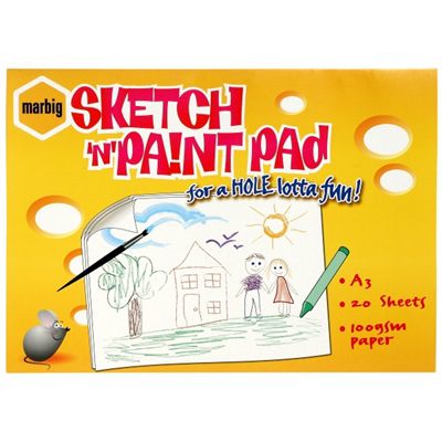 Image for MARBIG SKETCH N PAINT PAD 20 SHEET A3 from Bolton's Office National