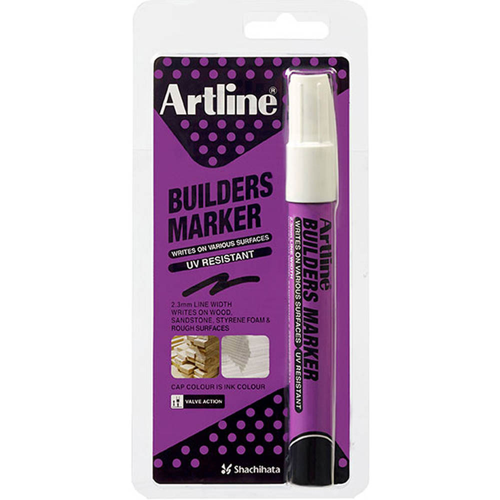Image for ARTLINE BUILDERS PERMANENT MARKER BULLET 1.5MM WHITE HANGSELL from Discount Office National
