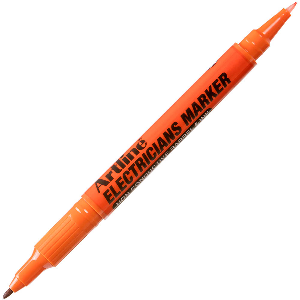 Image for ARTLINE ELECTRICIANS DUAL NIB PERMANENT MARKER BULLET 0.4/1.0MM ORANGE from PaperChase Office National