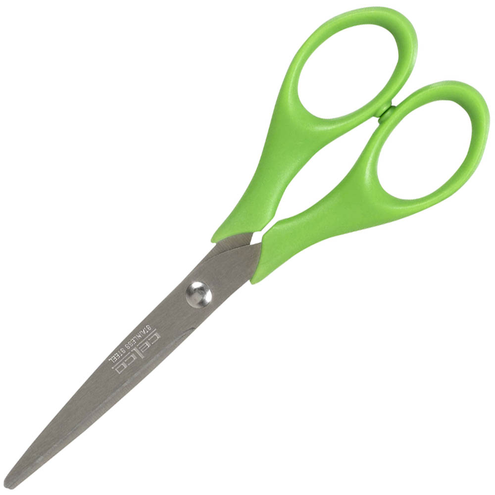 Image for CELCO SCISSORS LEFT HANDED STAINLESS STEEL 165MM GREEN from PaperChase Office National