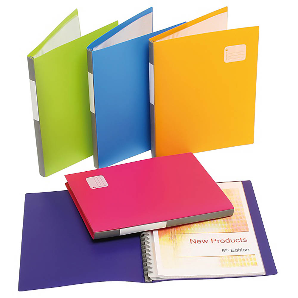 Image for MARBIG DISPLAY BOOK REFILLABLE 20 POCKET A4 ASSORTED from Surry Office National