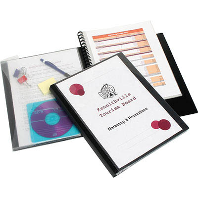 Image for MARBIG PRO SERIES DISPLAY BOOK REFILLABLE WITH WALLET 20 POCKET A4 BLACK from Office National Barossa