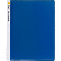 marbig display book non-refilable insert cover 40 pocket a4 clear/blue