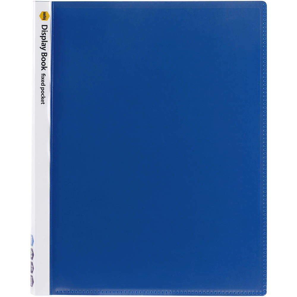Image for MARBIG DISPLAY BOOK NON-REFILABLE INSERT COVER 20 POCKET A4 CLEAR/BLUE from Ezi Office Supplies Gold Coast