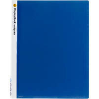 marbig display book non-refilable insert cover 20 pocket a4 clear/blue