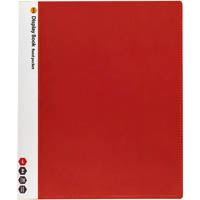 marbig display book non-refilable insert cover 20 pocket a4 clear/red