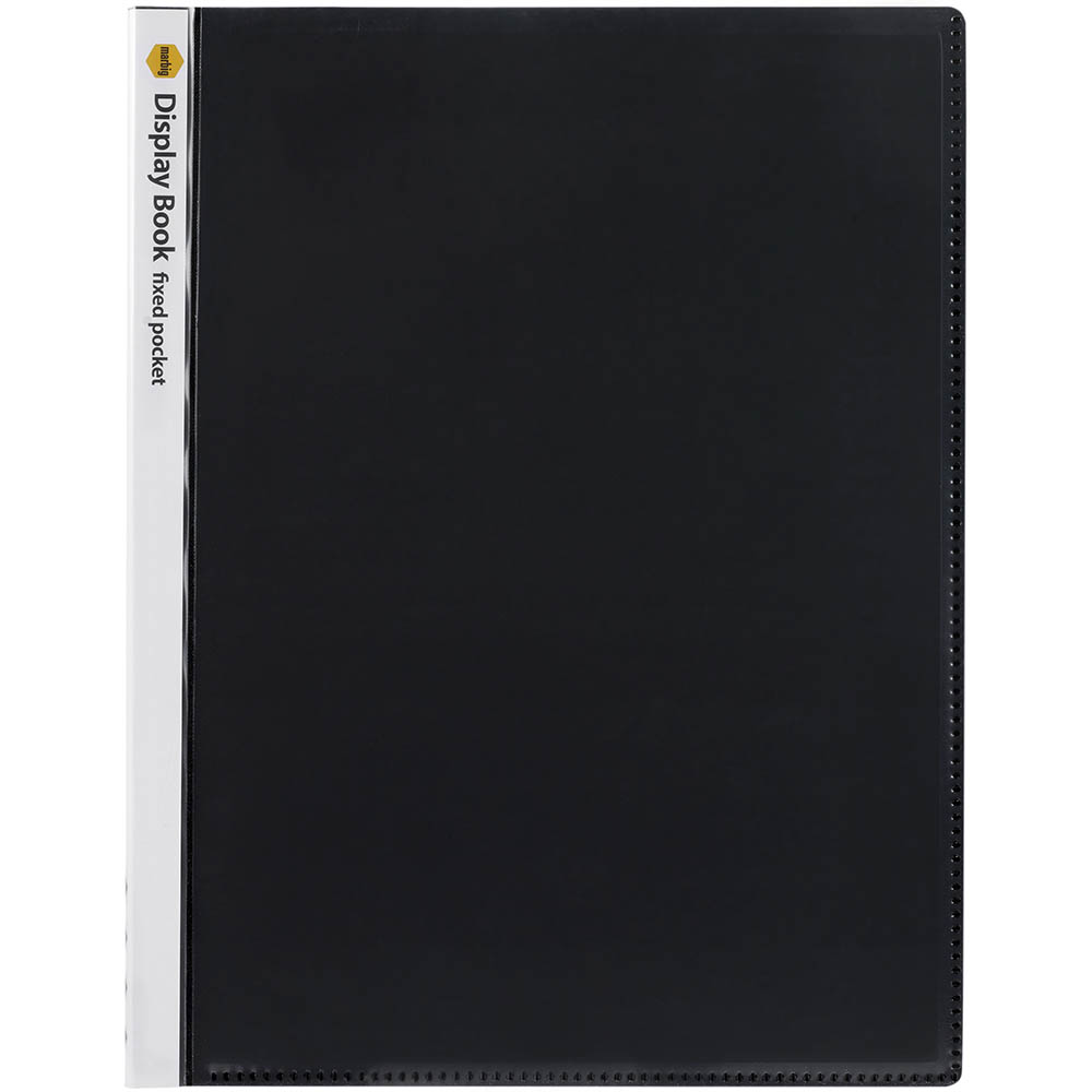 Image for MARBIG DISPLAY BOOK NON-REFILABLE INSERT COVER 20 POCKET A4 CLEAR/BLACK from Ezi Office Supplies Gold Coast