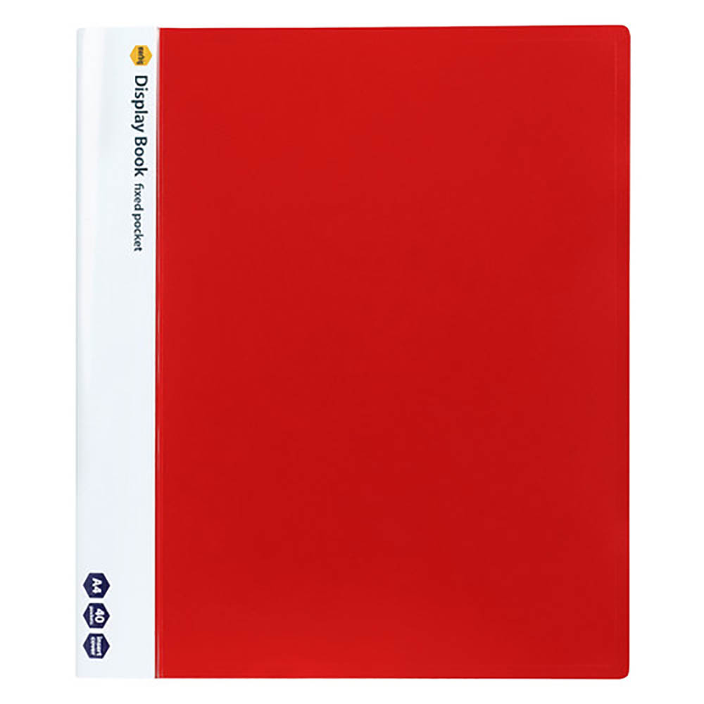 Image for MARBIG DISPLAY BOOK NON-REFILLABLE 40 POCKET A4 RED from Discount Office National