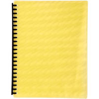 marbig display book refillable 20 pocket a4 shimmer yellow