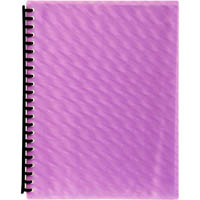 marbig display book refillable 20 pocket a4 shimmer purple
