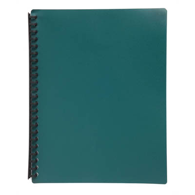 Image for MARBIG DISPLAY BOOK REFILLABLE 20 POCKET A4 DARK GREEN from Paul John Office National