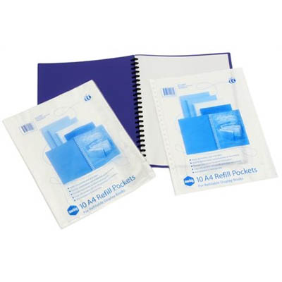 Image for MARBIG DISPLAY BOOK REFILL A4 CLEAR PACK 100 from Surry Office National