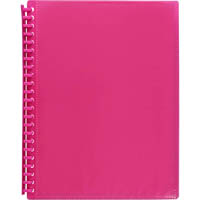 marbig display book refillable insert cover 20 pocket a4 pink