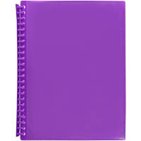 marbig display book refillable insert cover 20 pocket a4 purple