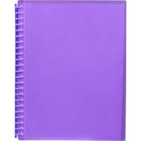 marbig clearview display book refillable insert 20 pocket a4 purple