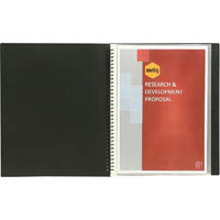 marbig display book non-refilable twin wire 30 pocket a4 black