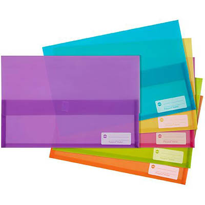Image for MARBIG POLYPICK DOCUMENT WALLET FOOLSCAP SUMMER COLOURS from Chris Humphrey Office National