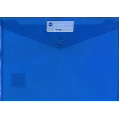 Image for MARBIG DOCULOPE WALLET BUTTON CLOSURE A4 BLUE from Emerald Office Supplies Office National