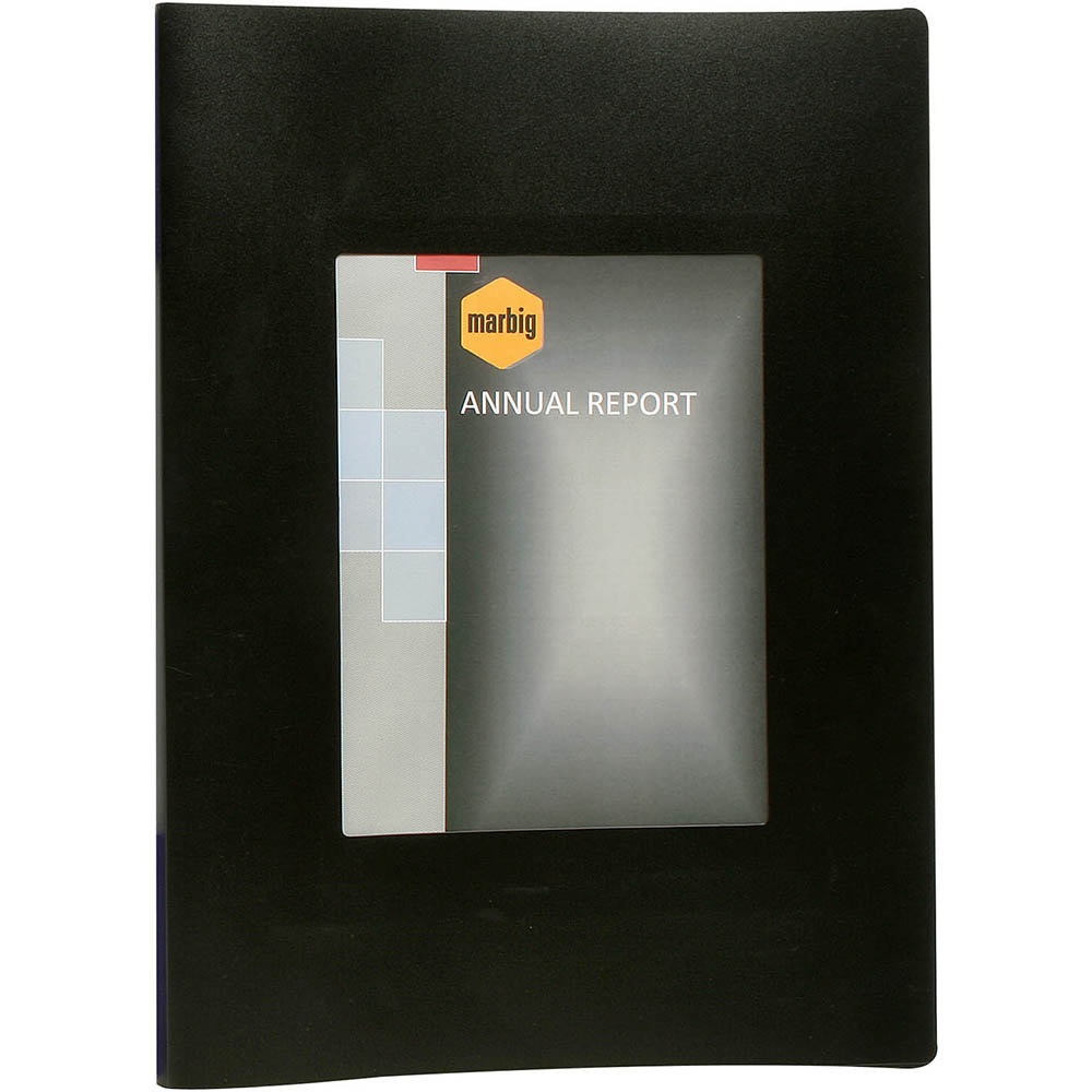 Image for MARBIG DISPLAY BOOK NON-REFILLABLE 20 POCKET WITH FRAME A3 BLACK from Ezi Office Supplies Gold Coast Office National