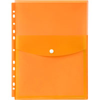 marbig binder pocket top opening a4 orange