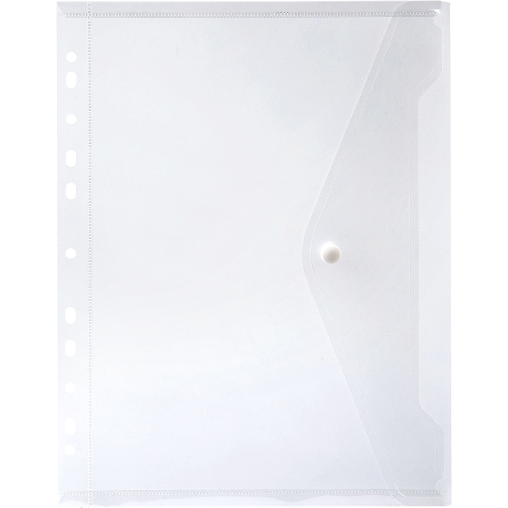 Image for MARBIG BINDER POCKET BUTTON CLOSURE A4 CLEAR from Surry Office National