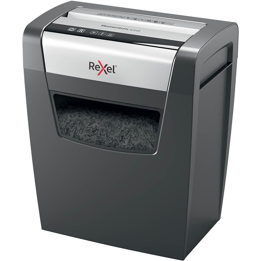Image for REXEL MOMENTUM X312 MANUAL FEED CROSS CUT SHREDDER from Ezi Office Supplies Gold Coast Office National