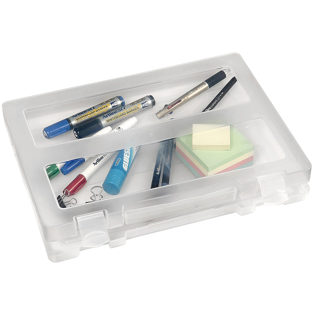 Image for MARBIG PLASTIC STORAGE CASE WITH HANDLE A4 CLEAR from Office National Limestone Coast