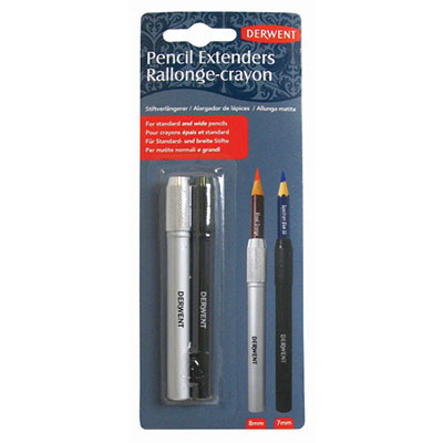 Image for DERWENT PENCIL EXTENDER SILVER/BLACK PACK 2 from Chris Humphrey Office National