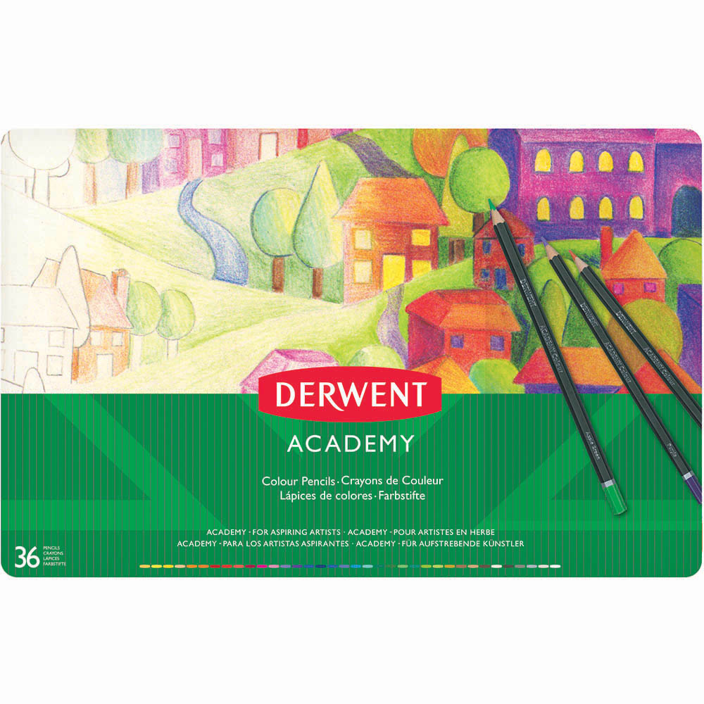 Image for DERWENT ACADEMY COLOURED PENCILS ASSORTED TIN 36 from OFFICE NATIONAL CANNING VALE