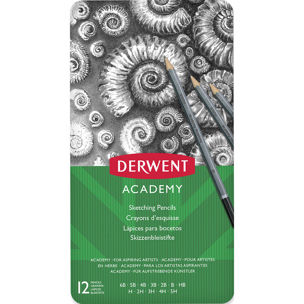 Image for DERWENT ACADEMY SKETCHING PENCIL 6B-5H TIN 12 from Office National Perth CBD