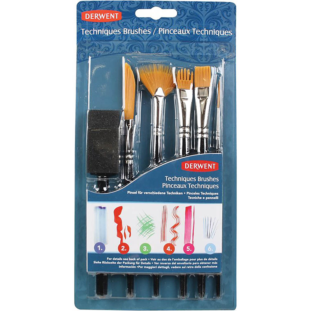 Image for DERWENT TECHNIQUE BRUSH SET PACK 6 from PaperChase Office National