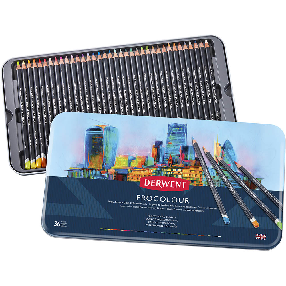 Image for DERWENT PROCOLOUR PENCIL ASSORTED TIN 36 from OFFICE NATIONAL CANNING VALE