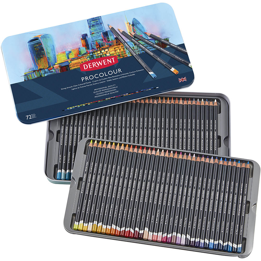 Image for DERWENT PROCOLOUR PENCIL ASSORTED TIN 72 from OFFICE NATIONAL CANNING VALE