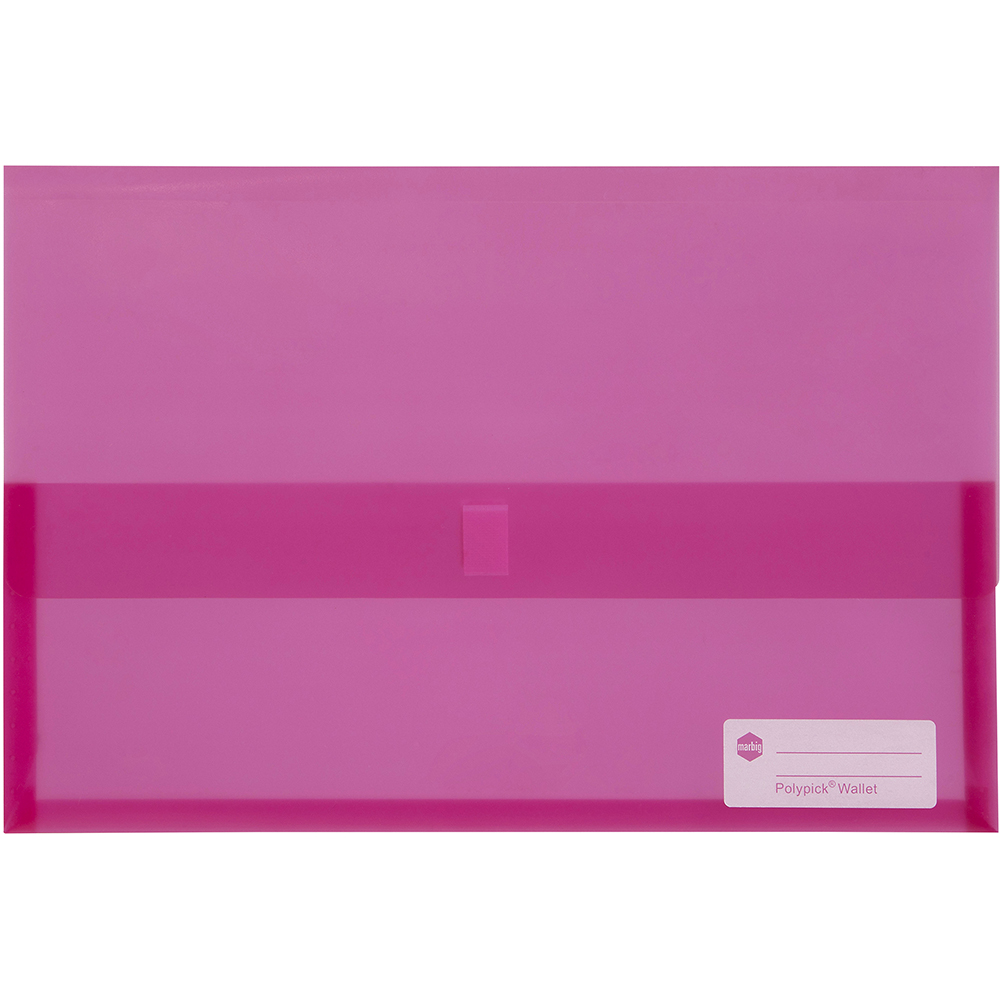 Image for MARBIG POLYPICK DOCUMENT WALLET FOOLSCAP TRANSLUCENT PINK from Office National ONE Solution Business Supplies