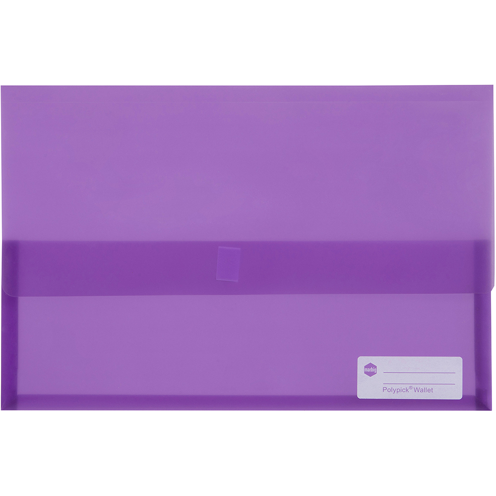 Image for MARBIG POLYPICK DOCUMENT WALLET FOOLSCAP TRANSLUCENT PURPLE from OFFICE NATIONAL CANNING VALE