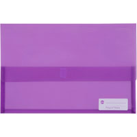 marbig polypick document wallet foolscap translucent purple