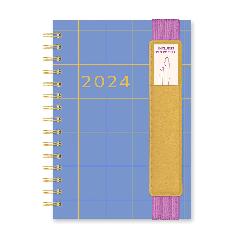 Image for ORANGE CIRCLE 24414 OLIVER PLANNER WITH PEN POCKET PERWINKLE GRID from PaperChase Office National