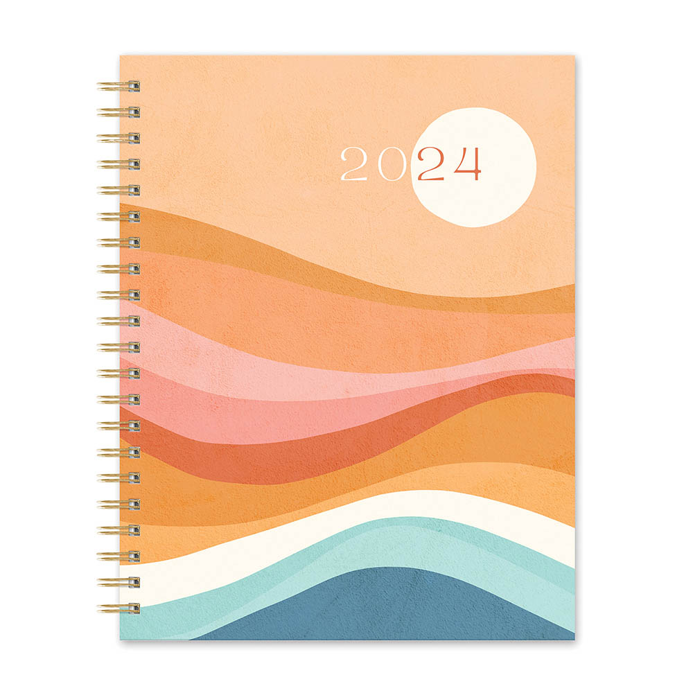 Image for ORANGE CIRCLE 24428 EXTRA LARGE SPIRAL PLANNER RAINBOW WAVES from Angletons Office National