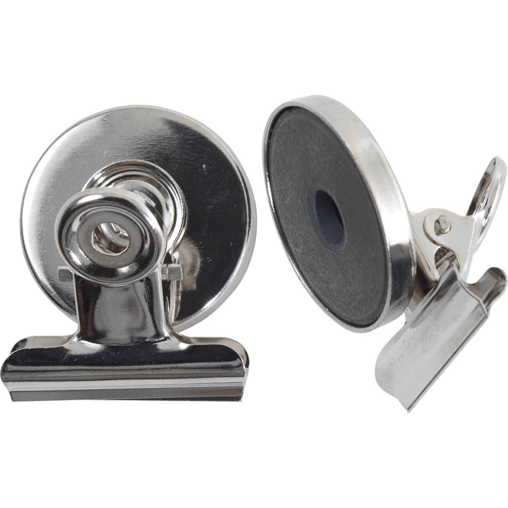 Image for ESSELTE BULLDOG CLIP MAGNETIC ROUND 30MM SILVER PACK 2 from Office National Capalaba