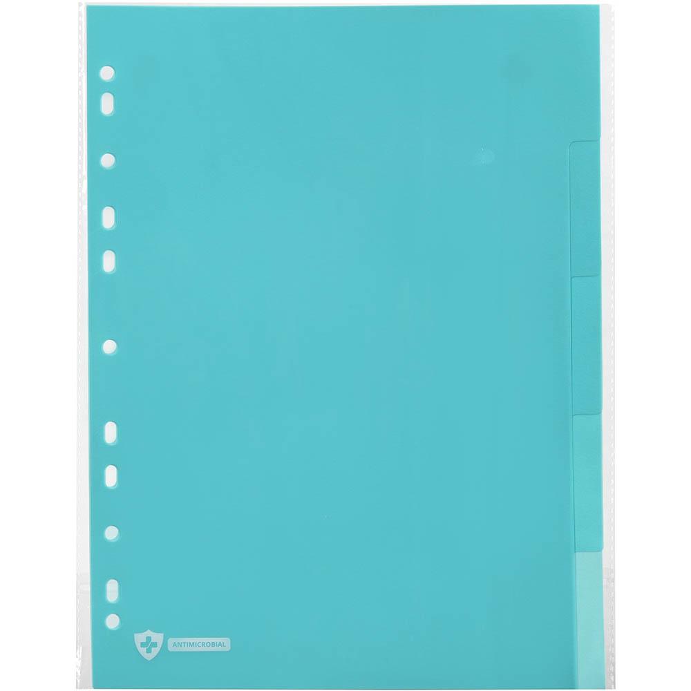 Image for MARBIG PROFESSIONAL ANTIMICROBIAL DIVIDER PP 5-TAB A4 BLUE from Discount Office National