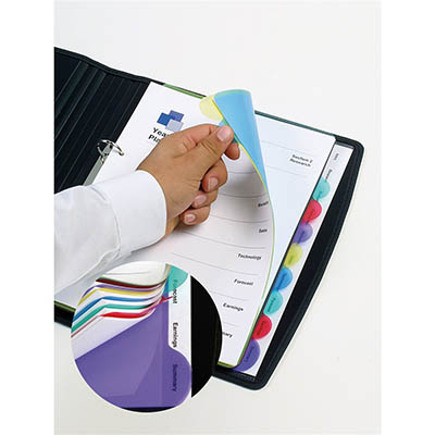 Image for MARBIG PROFESSIONAL SERIES VIEW-TAB DIVIDER PP 10-TAB A4 ASSORTED PACK 10 from Mackay Business Machines (MBM) Office National