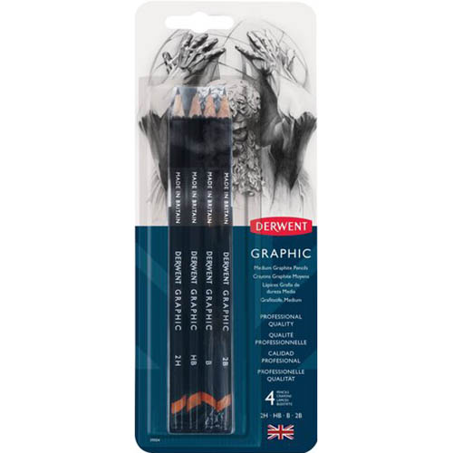 Image for DERWENT GRAPHIC PENCIL MEDIUM PACK 4 from Coleman's Office National