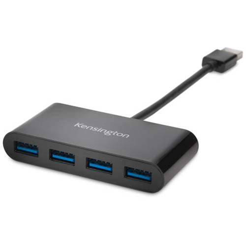 Image for KENSINGTON UH4000 4-PORT HUB USB-A 3.0 BLACK from Mackay Business Machines (MBM) Office National