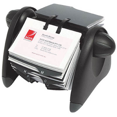 Image for MARBIG PROFESSIONAL ROTARY BUSINESS CARD FILE 300 CAPACITY BLACK from Connelly's Office National