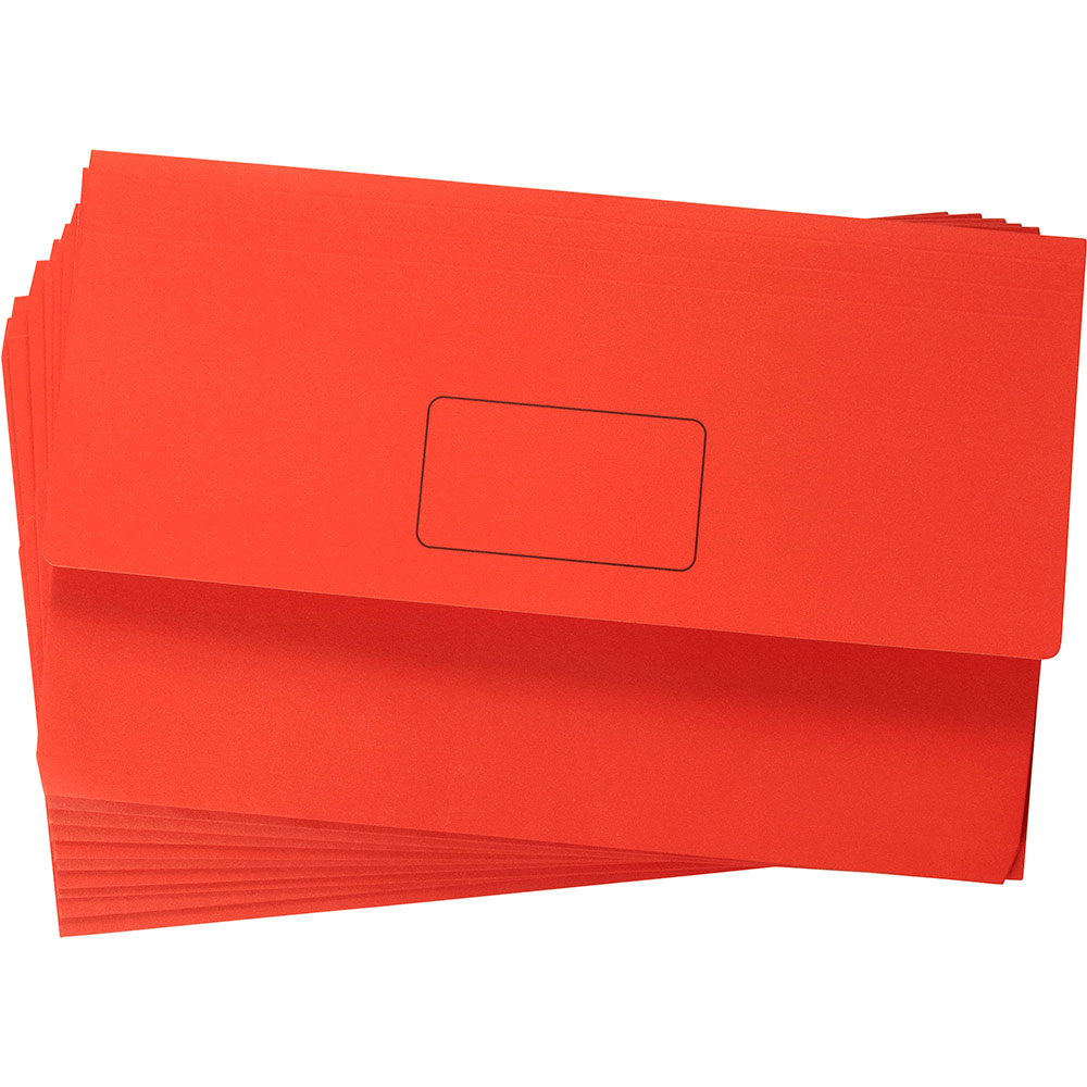 Image for MARBIG SLIMPICK DOCUMENT WALLET FOOLSCAP BRIGHT RED from Office National Whyalla