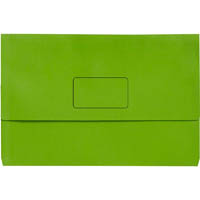 marbig slimpick document wallet foolscap green pack 10